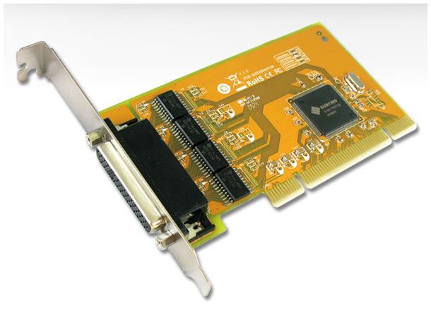 Sunix PCI 4xSerieport 4 Stk RS232 9-Pin 